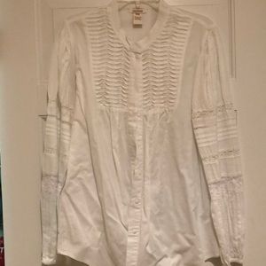 Sundance white cotton blouse - lace sleeves
